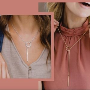Heather Drop Lariat Necklace (Silver) - Nashelle Jewelry